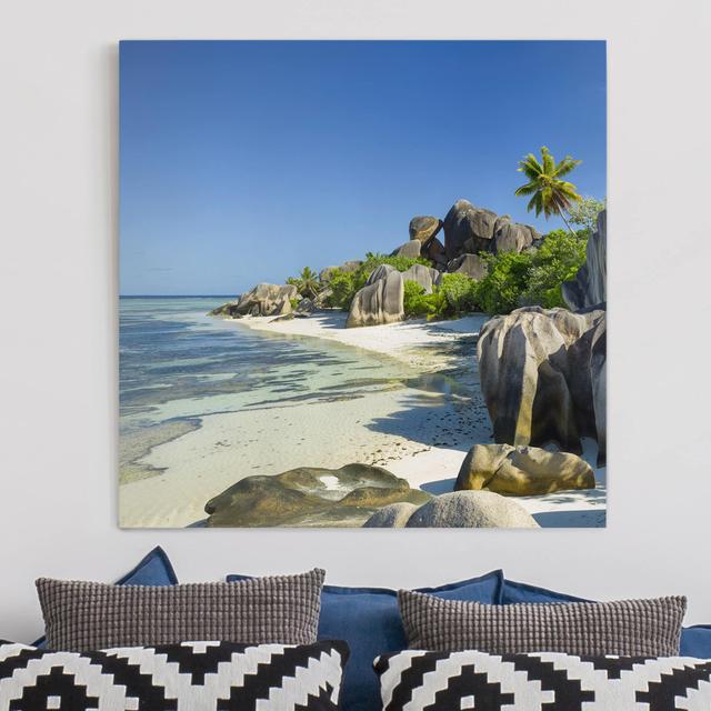 Leinwandbild Dream Beach, Seychelles East Urban Home Größe: 60 L x 60 B on Productcaster.