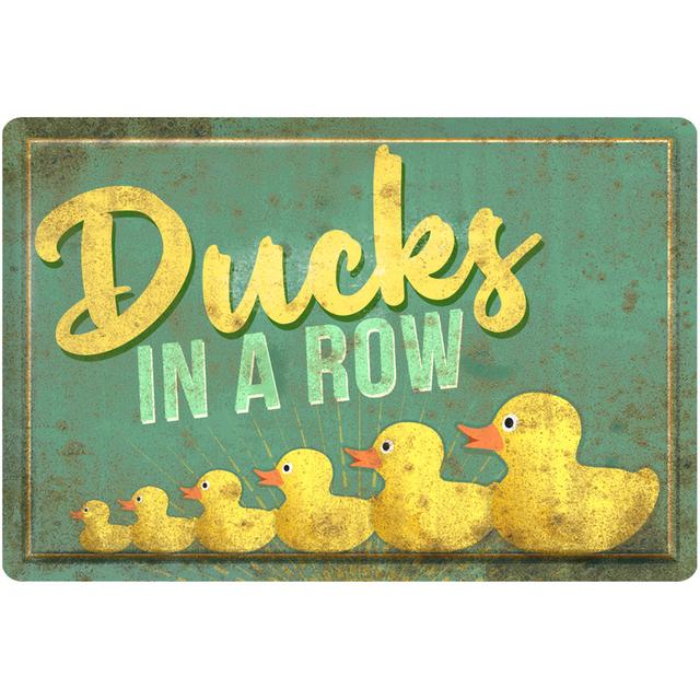 Ducks In A Row by North 40 - Wrapped Canvas Print August Grove Size: 81.28cm H x 121.92cm W on Productcaster.