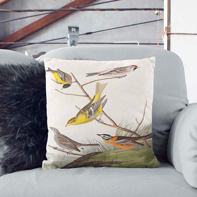 Assortment of Birds by John James Audubon Cushion with Filling East Urban Home Size: 55 x 55 cm, Backing Colour: White on Productcaster.