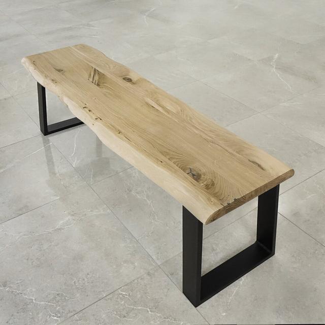 Sitzbank Johnson aus Holz Gracie Oaks Größe: 49 cm H x 160 cm B x 40 cm T, Farbe: Unbehandelt on Productcaster.