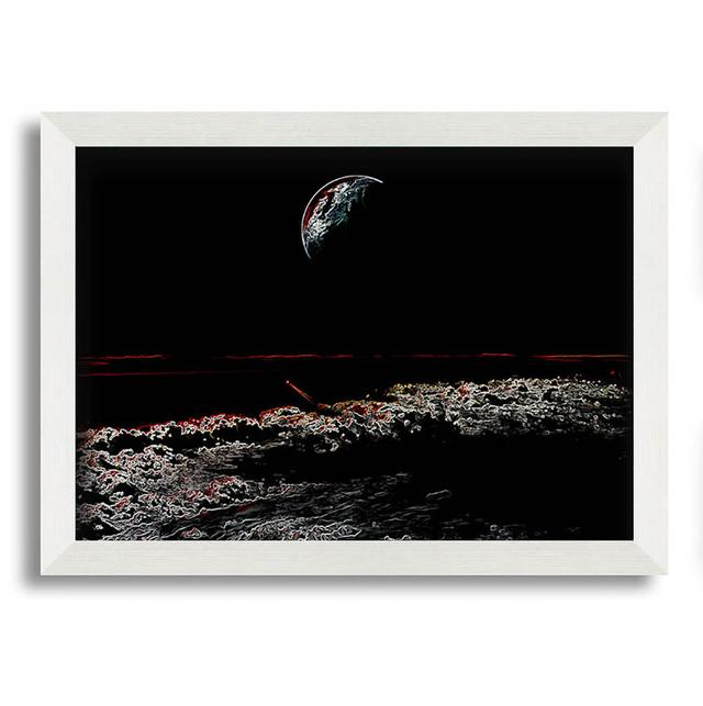 Abstract Moon - Single Picture Frame Art Prints Ebern Designs Size: 59.7cm H x 84.1cm W on Productcaster.