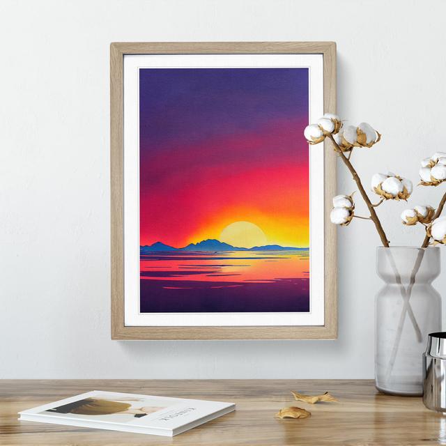 Sunset Mountain No.6 - Picture Frame Painting 17 Stories Size: 64cm H x 46cm W x 2cm D, Frame Colour: Oak Framed on Productcaster.