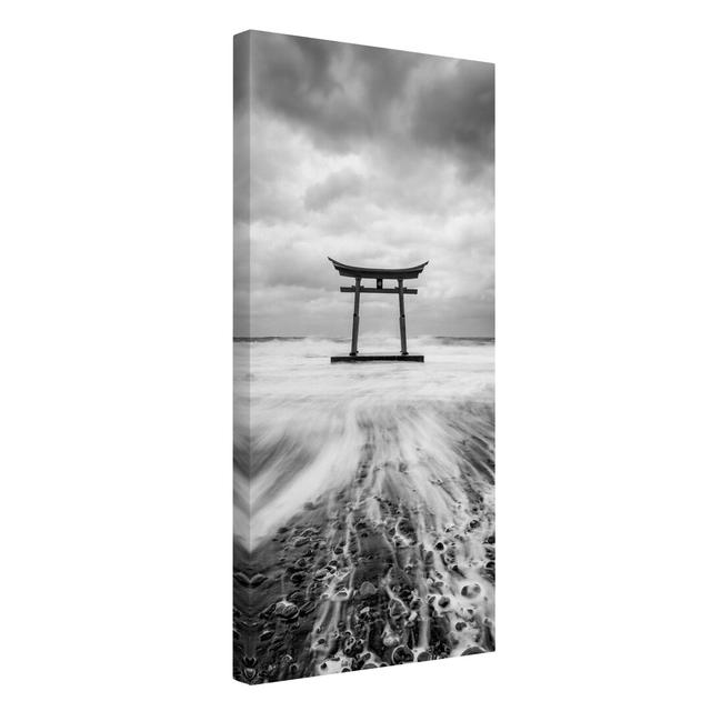 Japanese Torii in the Sea by Jan Becke - Wrapped Canvas Photograph Highland Dunes on Productcaster.