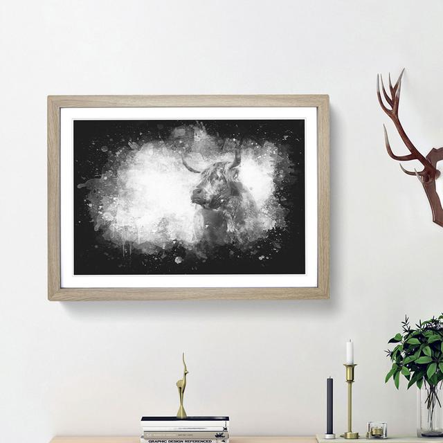 Highland Cow - Picture Frame Graphic Art Print East Urban Home Frame Option: Oak Framed, Size: 24cm H x 33cm W x 2cm D on Productcaster.