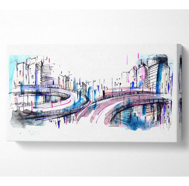 Ring Roads Through The City - Print Ivy Bronx Size: 51cm H x 120cm W x 1cm D on Productcaster.