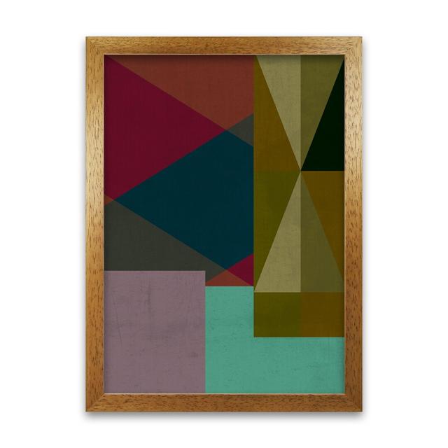 Dark Colourful Abstract A - Print George Oliver Size: 42cm H x 30cm W x 3cm D, Frame Option: Oak Frame on Productcaster.