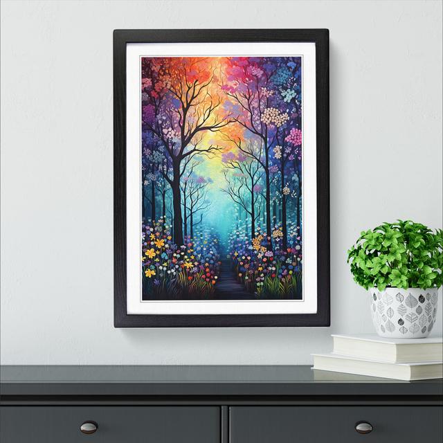 Spring Forest Informel - Single Picture Frame Print on Wood Alpen Home Frame Colour: Black, Size: 64cm H x 46cm W x 2cm D on Productcaster.