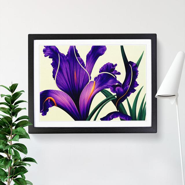 Enlightened Iris Flowers - Single Picture Frame Print 17 Stories Size: 46cm H x 64cm W x 2cm D, Frame Colour: Black Framed on Productcaster.