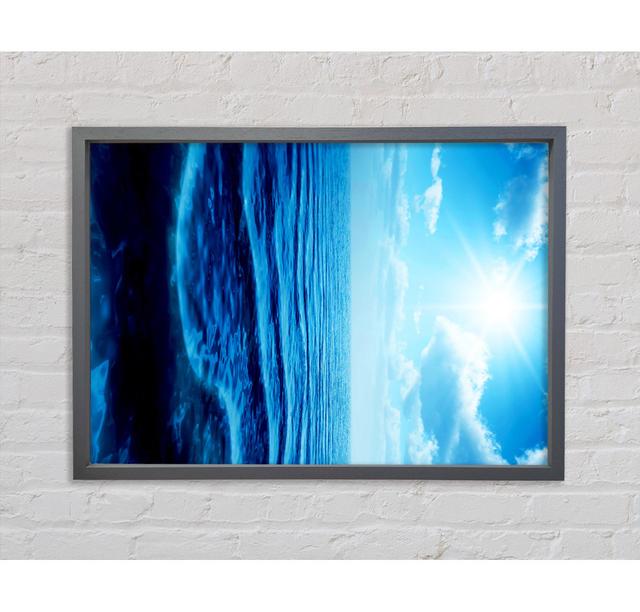 The Blue Star Sun Framed Print Bright Star Size: 141.4cm H x 100cm W x 3.3cm D on Productcaster.