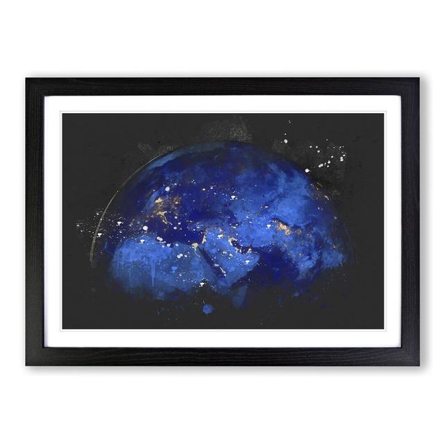 Earth View Paint Splash - Picture Frame Graphic Art East Urban Home Size: 62cm H x 87cm W x 2cm D, Frame Option: Black Framed on Productcaster.