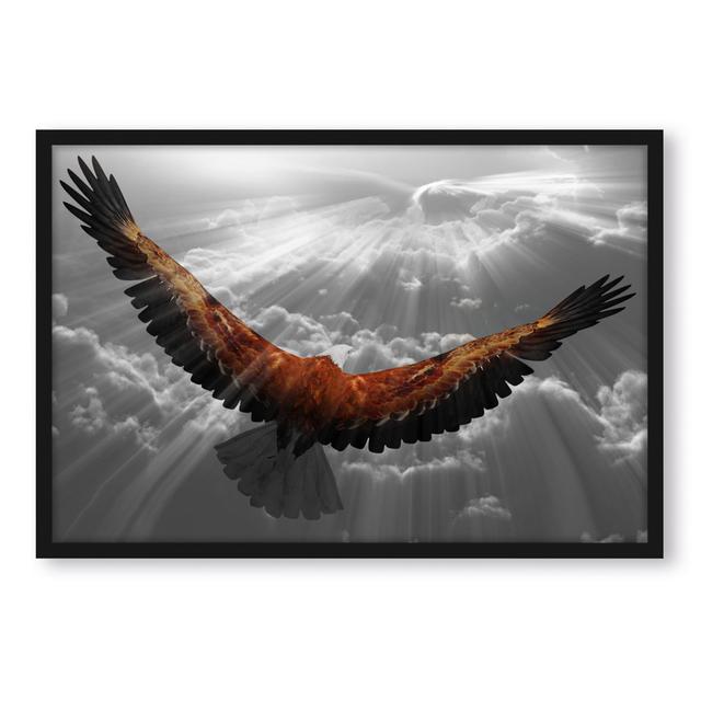 Gerahmter Kunstdruck Graceful Eagle Above the Clouds Alpen Home Größe: 100 cm H x 70 cm B x 2.5 cm T on Productcaster.