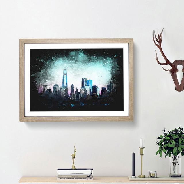 Freedom Tower & New York City - Picture Frame Graphic Art Print East Urban Home Size: 45cm H x 63cm W x 2cm D, Frame Option: Oak Framed on Productcaster.