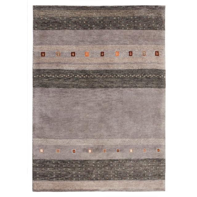 Chipps Striped Hand Woven Grey Area Rug Latitude Vive Rug Size: Rectangular 90 x 160cm on Productcaster.