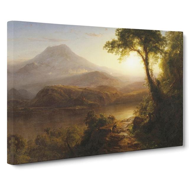 Tropical Scenery by Frederic Edwin Church - Wrapped Canvas Painting East Urban Home Size: 35cm H x 50cm W x 3cm D on Productcaster.