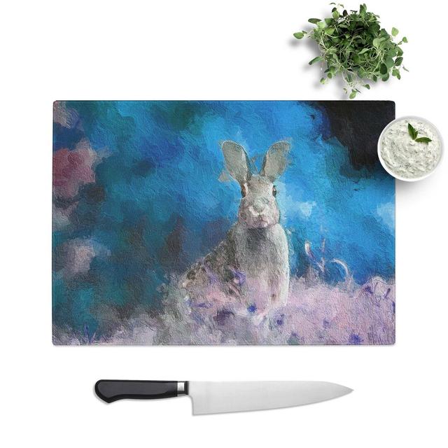 Tempered Glass Curious Hare Chopping Board East Urban Home Size: 39 cm W x 28.5 cm L on Productcaster.