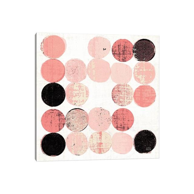 Dots II Square I Pink Black by Michael Mullan - Wrapped Canvas Painting Metro Lane Size: 45.72cm H x 45.72cm W x 1.905cm D on Productcaster.