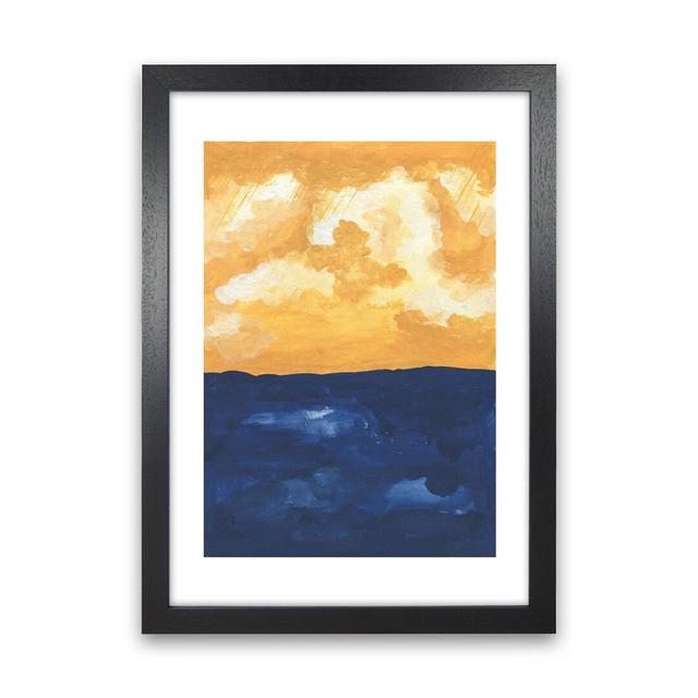 Horizon Abstract Sea Art Print By Pixy Paper A4 / Print Only Ivy Bronx Size: 29.7cm H x 21cm W x 3cm D, Format: Black Framed on Productcaster.