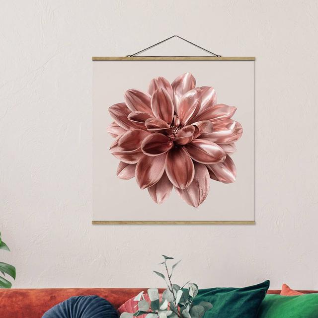 Stoffbild Dahlia Flower Rose Gold Metallic Mercer41 Größe: 80 cm H x 80 cm B x 0,3 cm T on Productcaster.