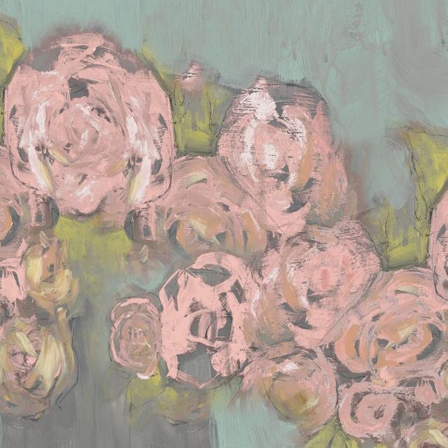 Blush Pink Flowers II by Jennifer Goldberger - Wrapped Canvas Painting Mercer41 Size: 30cm H x 30cm W on Productcaster.