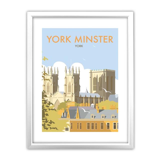 York Minster by Dave Thompson Framed Vintage Advertisement East Urban Home Frame Colour: White on Productcaster.