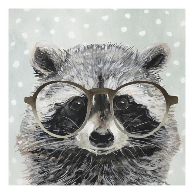 Spectacled Animals - Raccoon - Wrapped Canvas Graphic Art Print Happy Larry Format: Recycled Canvas, Size: 60cm H x 60cm W on Productcaster.