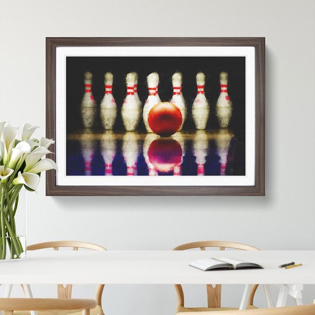 Ten Pin Bowling - Picture Frame Graphic Art East Urban Home Size: 27cm H x 36cm W x 2cm D, Frame Option: Walnut on Productcaster.