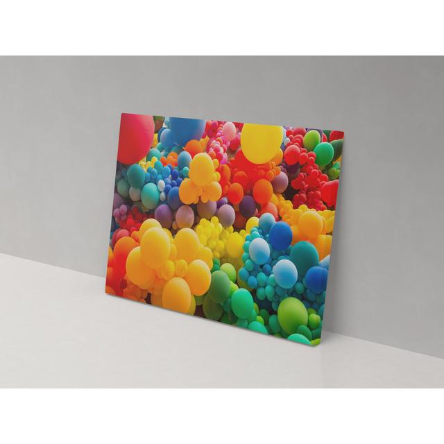 Colour Balloons - Wrapped Canvas Painting Metro Lane Size: 67cm H x 102cm W x 4cm D on Productcaster.