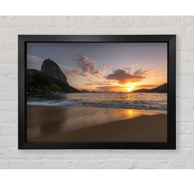 Spectaclar View At The Beach Framed Print Wall Art House of Hampton Format: Ventura Black Framed Paper, Size: 42cm H x 84.1cm W x 3.4cm D on Productcaster.