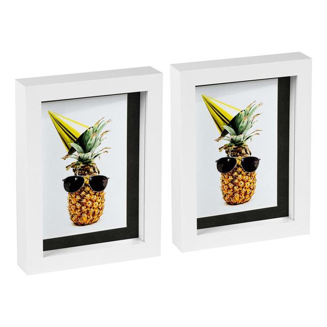 Nicola Spring - 5" x 7" White 3D Box Photo Frames - 4" x 6" Mount (Set of 2) Nicola Spring Colour: Black on Productcaster.