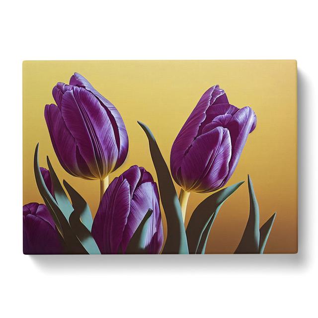 Precious Tulip Flowers - Wrapped Canvas Graphic Art Marlow Home Co. Size: 50cm H x 76cm W x 3cm D on Productcaster.