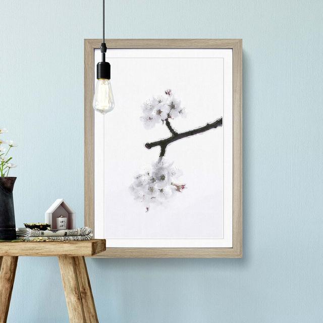 White Cherry Blossom Tree - Picture Frame Graphic Art Print East Urban Home Frame Option: Oak, Size: 50cm H x 35cm W x 2cm D on Productcaster.