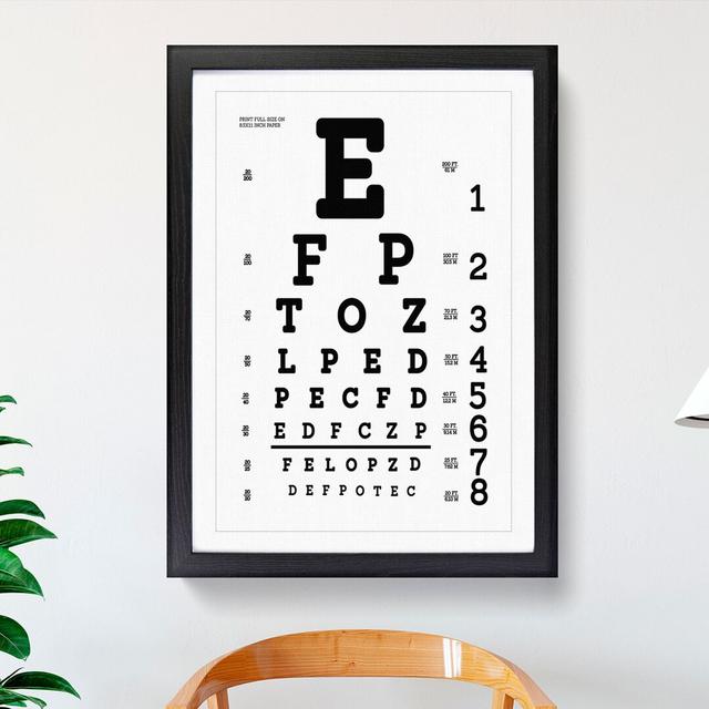 Eye Test Chart - Picture Frame Typography on MDF East Urban Home Size: 48cm H x 36cm W x 2cm D, Frame Option: Black on Productcaster.