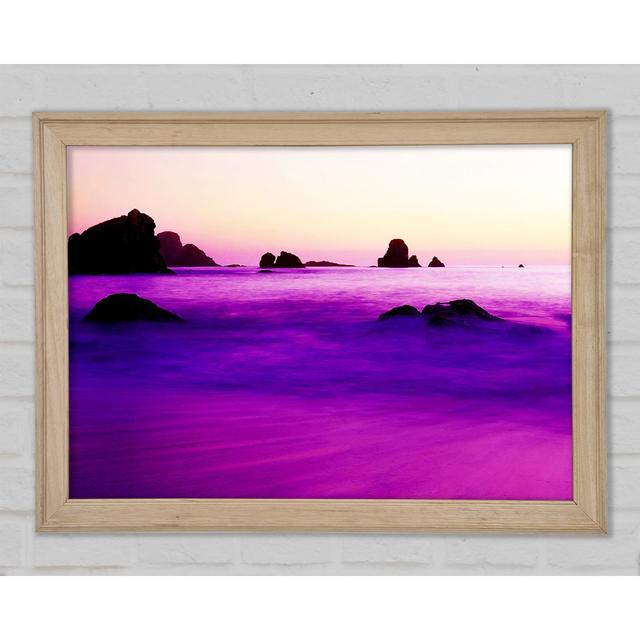 Gerahmtes Leinwandbild Purple Mist Of The Ocean Brayden Studio Größe: 29,7 cm H x 42 cm B x 1,5 cm T, Format: Gold Framed Paper on Productcaster.