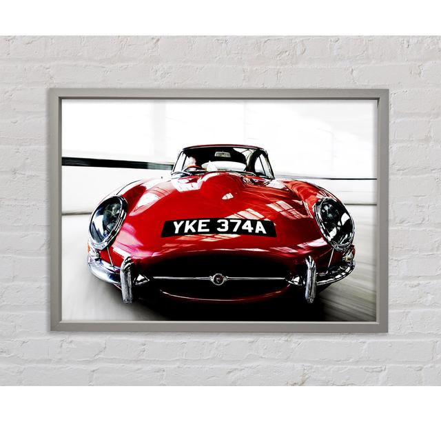 E-Type Jaguar Red - Single Picture Frame Art Prints on Canvas Bright Star Size: 84.1cm H x 118.9cm W x 3.3cm D on Productcaster.