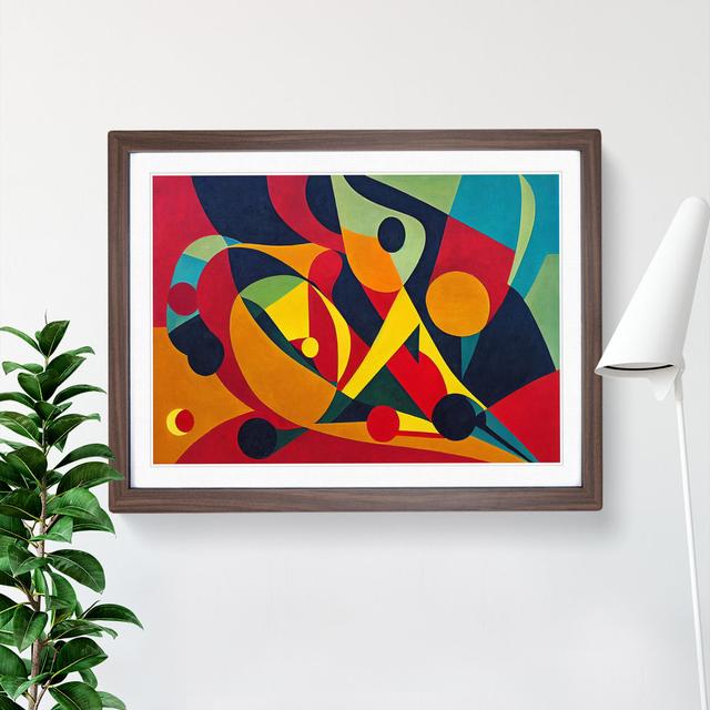 Great Abstract - Floater Frame Graphic Art Metro Lane Size: 46cm H x 64cm W, Frame Colour: Walnut on Productcaster.