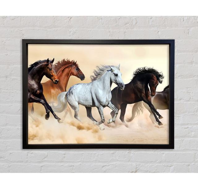 Wild Stallion Horse Desert Framed Print Bright Star Size: 84.1cm H x 118.9cm W on Productcaster.