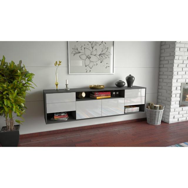 Goza TV Stand for TVs up to 78" Ebern Designs Colour: Black/White on Productcaster.