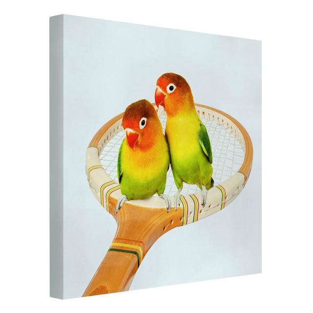 Tennis with Birds - Wrapped Canvas Art Prints Bay Isle Home Format: 260g/m² canvas, Size: 60cm H x 60cm W on Productcaster.