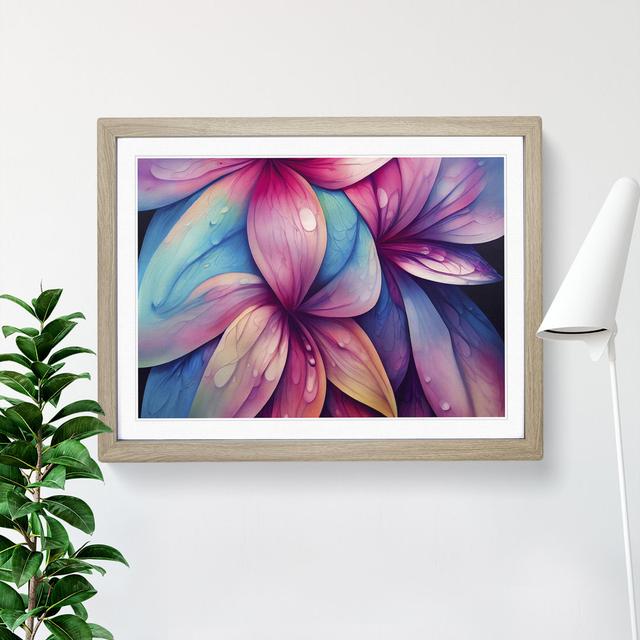 Colourful Flowers Vol.2 Abstract - Single Picture Frame Painting ClassicLiving Frame Colour: Oak Framed, Size: 46cm H x 64cm W x 2cm D on Productcaster.