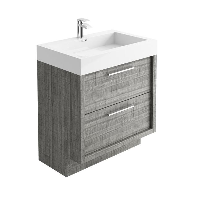 750mm Free-standing Vanity Unit Zipcode Design Base Finish: Grey Ash on Productcaster.