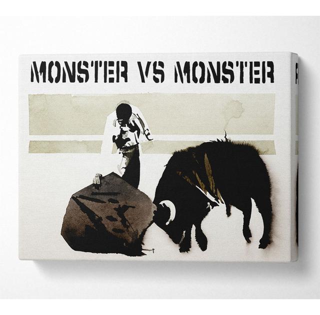 Monster Vs Monster - Print ClassicLiving Size: 81cm H x 121.9cm W x 10cm D on Productcaster.