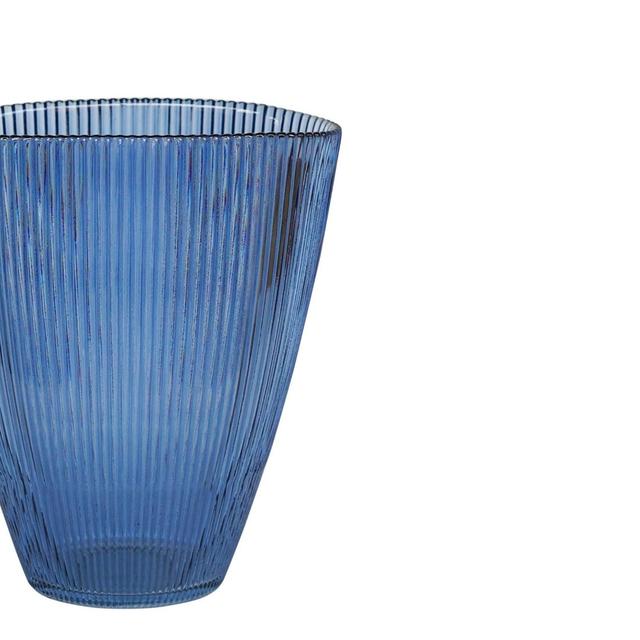 Delmar Recycled Glass Ribbed Table Vase House of Hampton Colour: Navy on Productcaster.