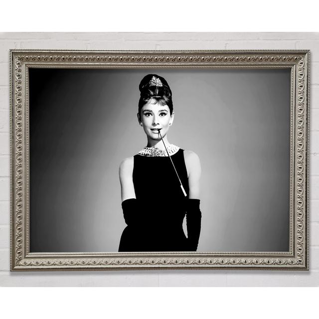 Audrey Hepburn Cigarette Breakfast At Tiffanys Framed Print Bright Star Size: 21cm H x 29.7cm W on Productcaster.