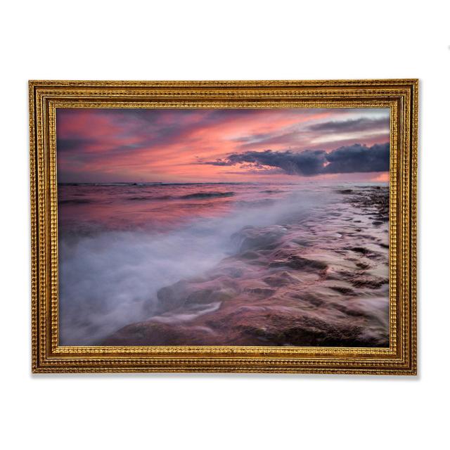 Perfect Pink Ocean Dusk - Print Highland Dunes Size: 59.7cm H x 84.1cm W x 3cm D on Productcaster.