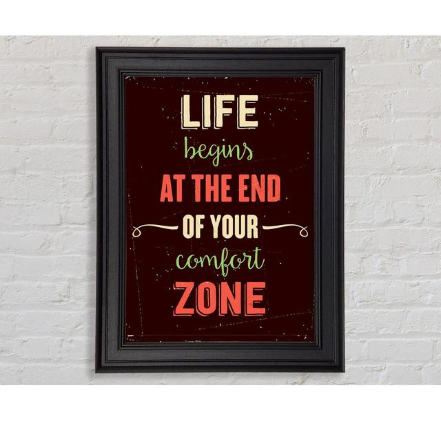 Life Begins Framed Print Happy Larry Size: 42cm H x 21cm W x 8cm D on Productcaster.