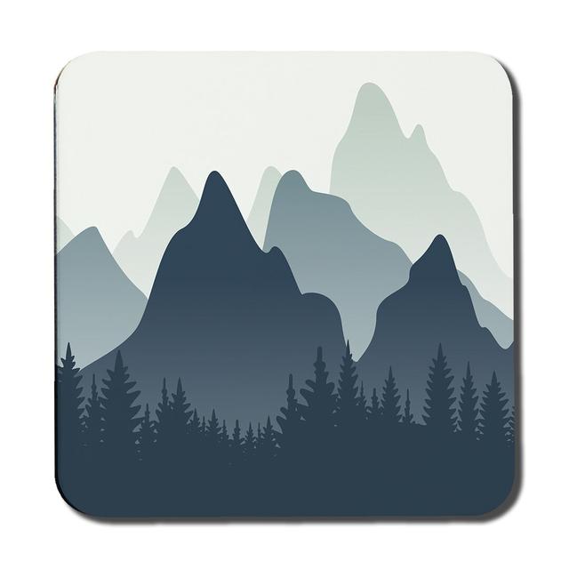 Douvens Mountain Landscape Illustration Coaster (Set of 6) East Urban Home on Productcaster.