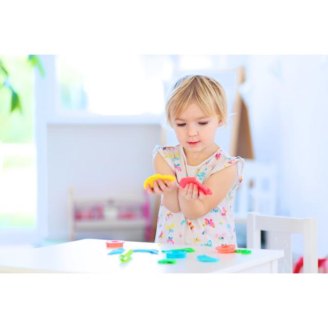 Toddler Girl Playing - Wrapped Canvas Photograph 17 Stories Size: 30cm H x 46cm W x 3.8cm D on Productcaster.