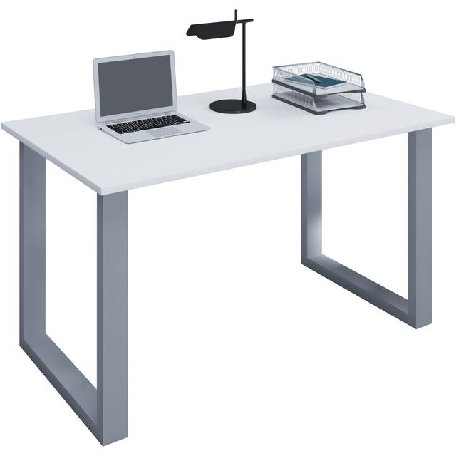 17 Stories "Lona" desk, U-shaped base 17 Stories Size: 76 cm H x 140 cm W x 80 cm D, Colour: Black/White on Productcaster.