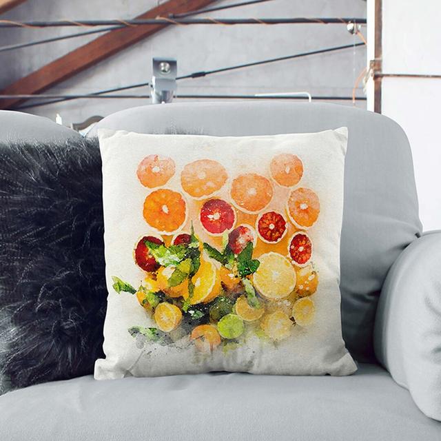 Citrus Fruits Cushion with Filling East Urban Home Size: 40cm H x 40cm W x 15cm D on Productcaster.