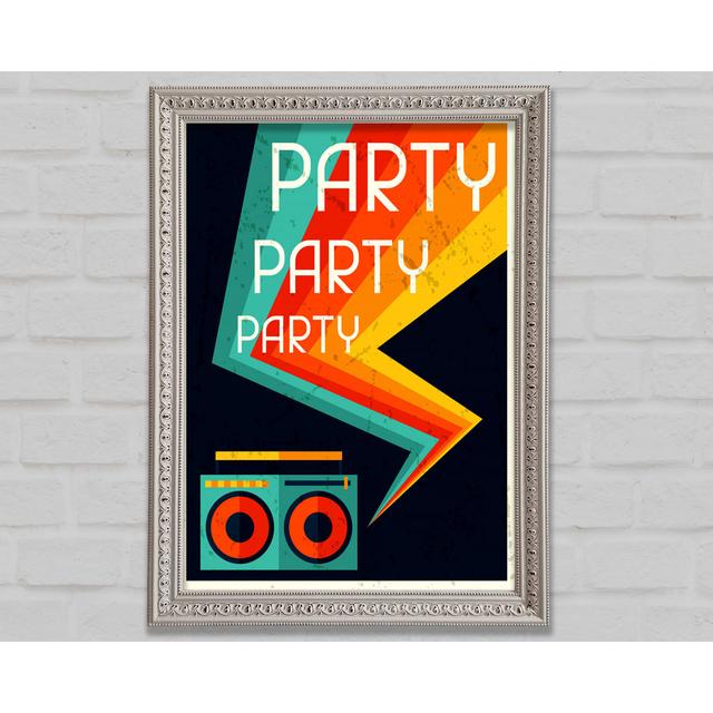 Party Party Party - Single Picture Frame Art Prints Bright Star Size: 84.1cm H x 59.7cm W x 3cm D on Productcaster.